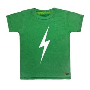 Aviator Nation Kids Tee with White Lightning Bolt